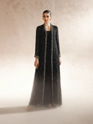 Noir Elegance Long Jacket Set